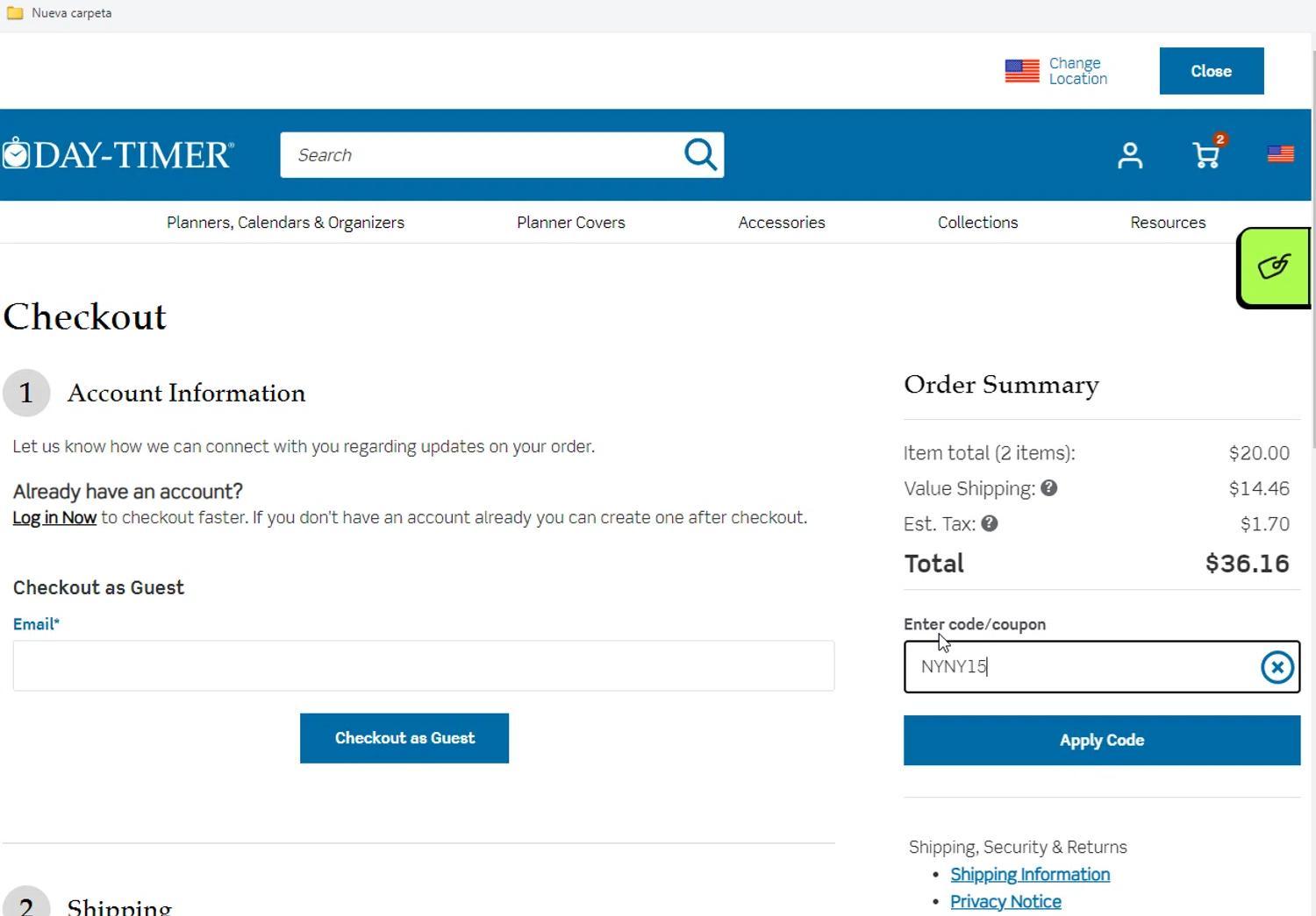 How to apply Day Timer coupon code